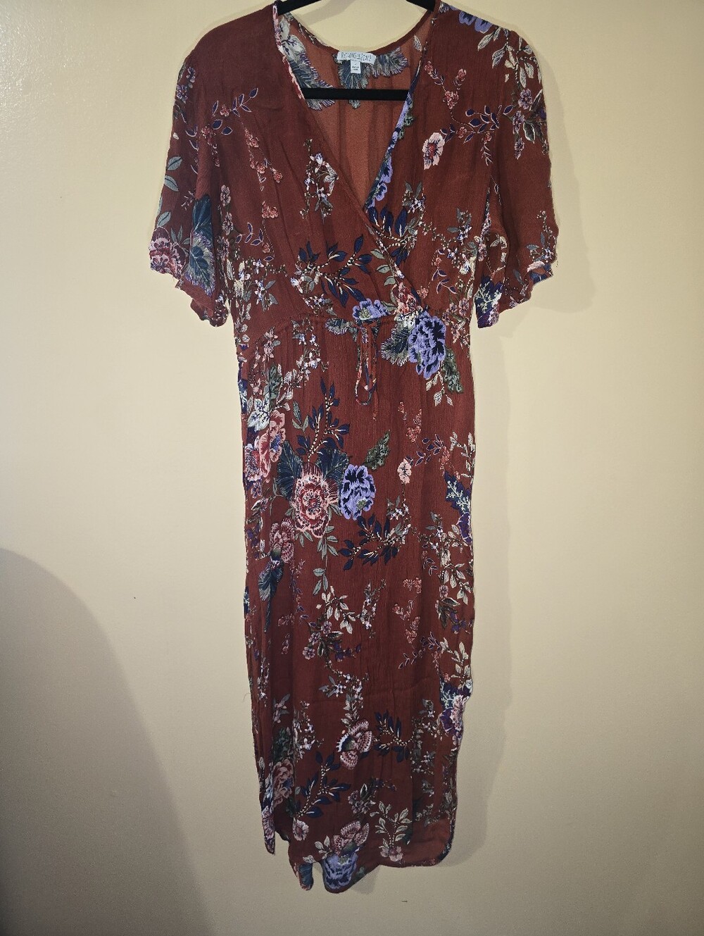 Patrons of Peace Rust Floral Maxi Dress - Picture 3 of 7